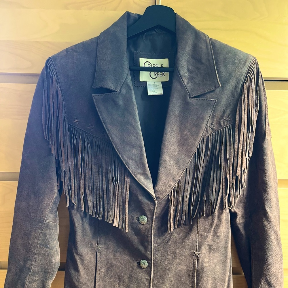 Cripple Creek 100% Leather Fringed Western Jacket